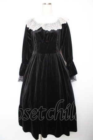 画像: axes femme / パゴタ袖ベロアワンピース F 黒 Y-26-01-18-059-AX-OP-SZ-ZY