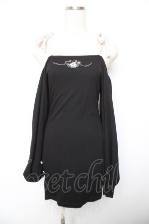 画像: pink savior / オフショルロングトップス  黒 Y-26-01-18-061-LO-TO-SZ-ZY