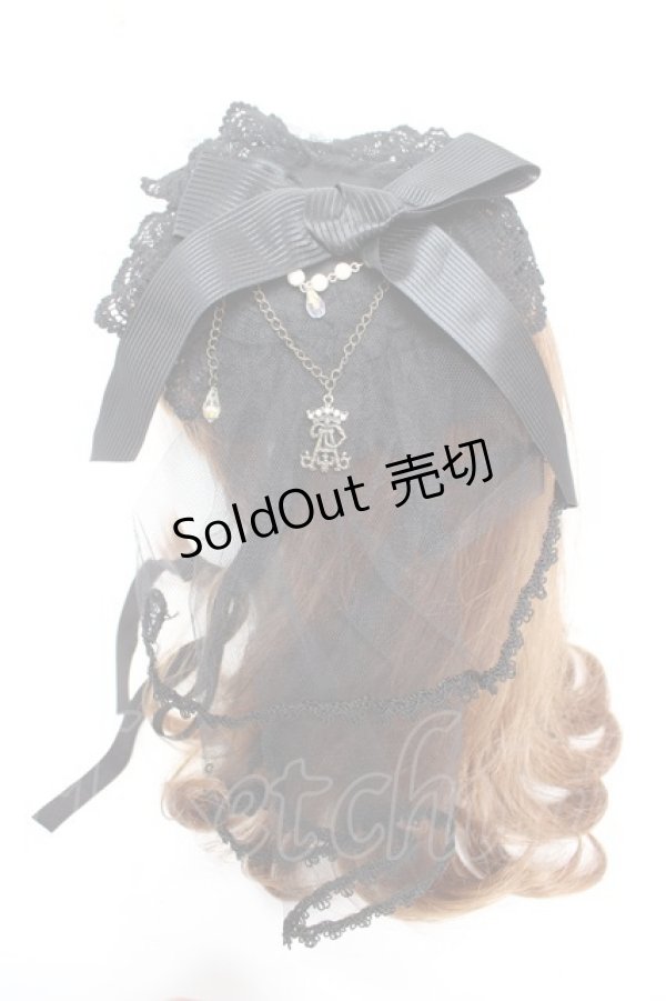 画像2: ALICE and the PIRATES / メリッサヘッドドレス  黒 Y-26-01-18-010-PA-AC-SZ-ZY (2)