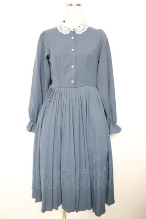 画像: m petit by misako / AM*レースエリプリーツワンピース M 中青 Y-26-01-18-067-LO-OP-SZ-ZY