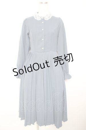 画像: m petit by misako / AM*レースエリプリーツワンピース M 中青 Y-26-01-18-067-LO-OP-SZ-ZY