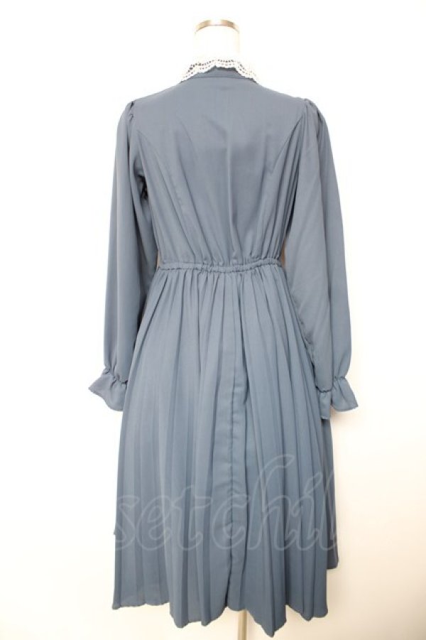 画像2: m petit by misako / AM*レースエリプリーツワンピース M 中青 Y-26-01-18-067-LO-OP-SZ-ZY (2)