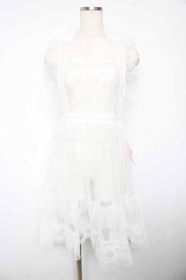 画像1: FLC / 星名桜子 hsチュールエプロンジャンスカ L 淡白 Y-26-01-18-068-LO-OP-SZ-ZY (1)