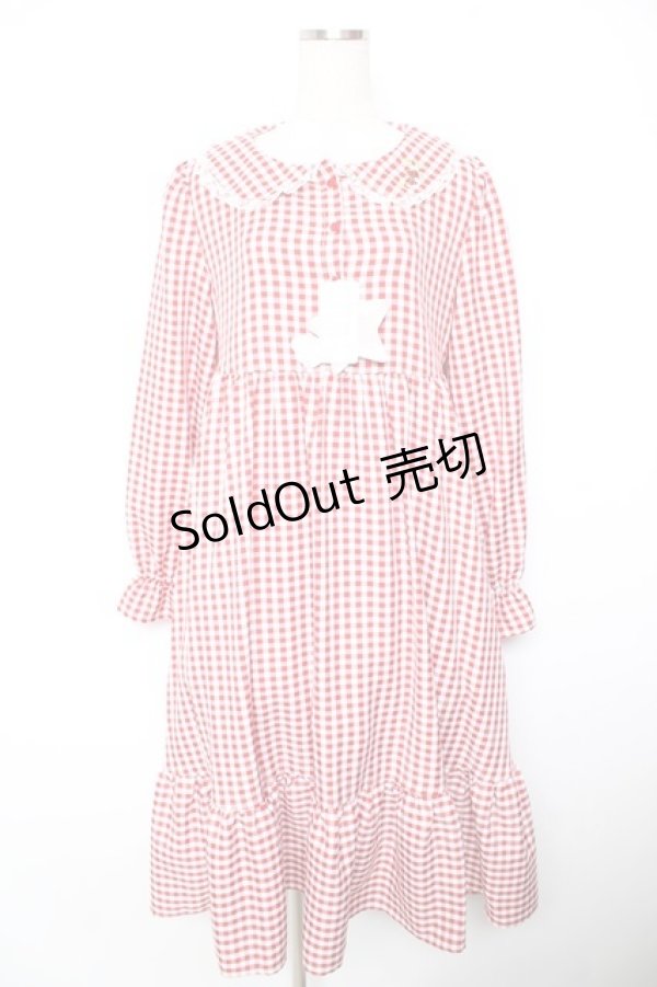 画像1: FLC / hsギンガムマルエリワンピース L 中赤 Y-26-01-18-071-LO-OP-SZ-ZY (1)