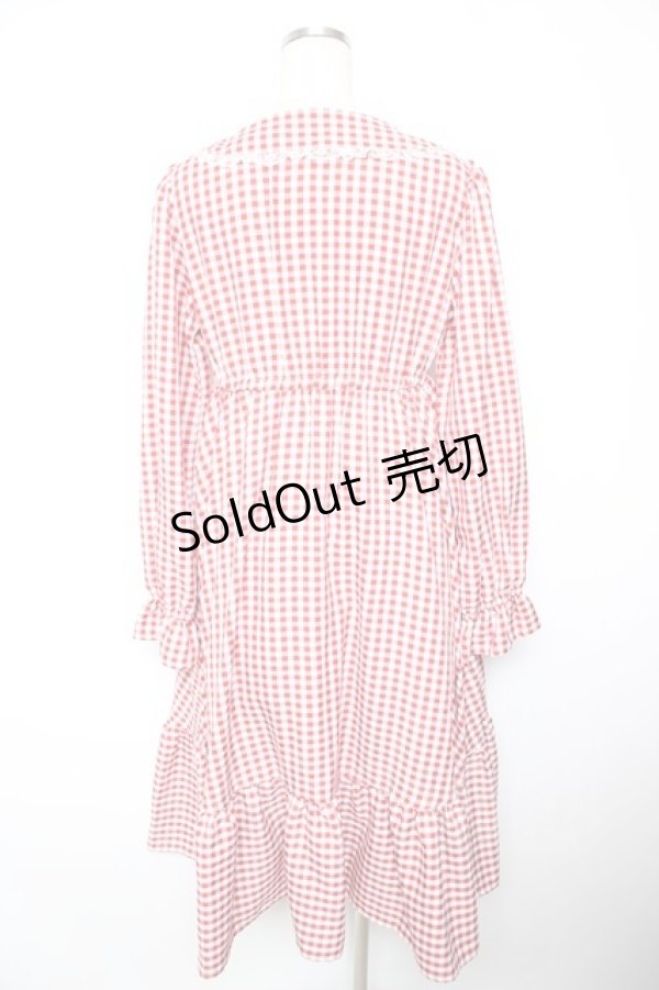 画像2: FLC / hsギンガムマルエリワンピース L 中赤 Y-26-01-18-071-LO-OP-SZ-ZY (2)
