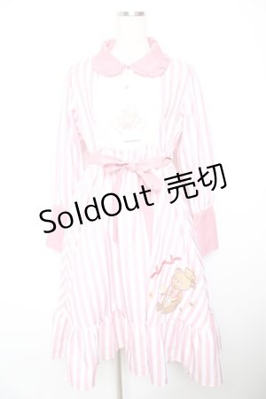 画像: CHIP CLIP / AIスソクマストライプワンピース L 淡桃 Y-26-01-18-072-LO-OP-SZ-ZY