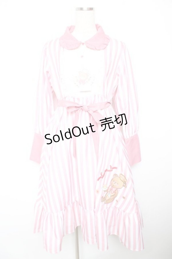 画像1: CHIP CLIP / AIスソクマストライプワンピース L 淡桃 Y-26-01-18-072-LO-OP-SZ-ZY (1)