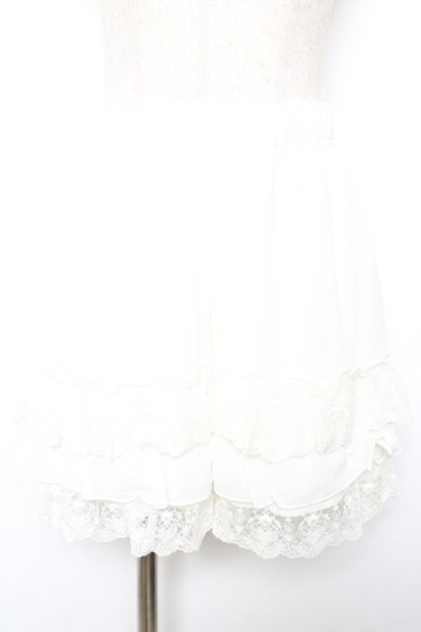 画像1: axes femme POETIQUE / レースフリルミニペチパンツ M 白 Y-26-01-18-079-AX-PA-SZ-ZY (1)