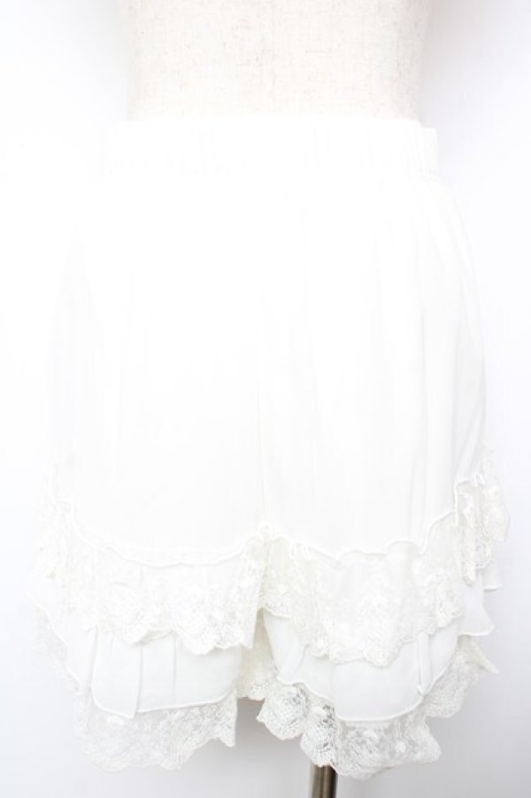 画像2: axes femme POETIQUE / レースフリルミニペチパンツ M 白 Y-26-01-18-079-AX-PA-SZ-ZY (2)