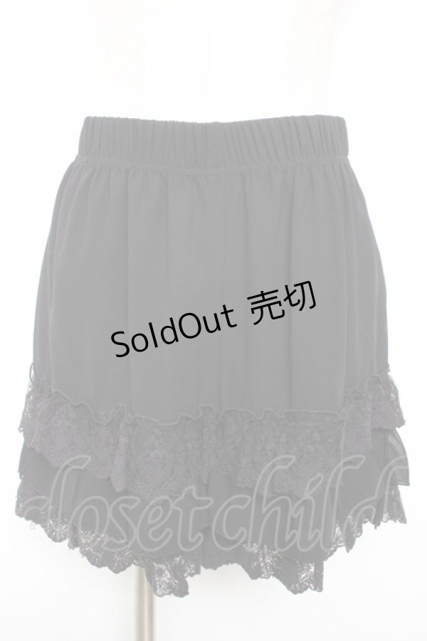 画像1: axes femme POETIQUE / レースフリルミニペチパンツ M 黒 Y-26-01-18-080-AX-PA-SZ-ZS (1)