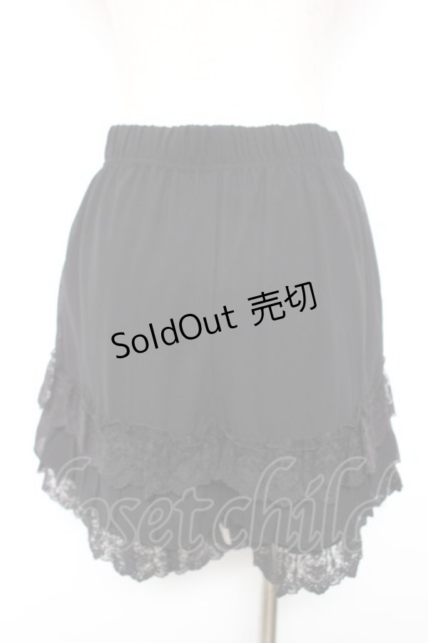 画像2: axes femme POETIQUE / レースフリルミニペチパンツ M 黒 Y-26-01-18-080-AX-PA-SZ-ZS (2)