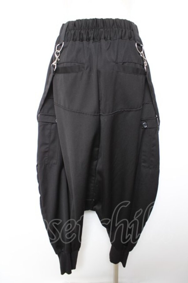 画像2: LISTEN FLAVOR / サスペンダー付ドレープサルエルパンツ F 黒 Y-26-01-18-082-PU-PA-SZ-ZY (2)