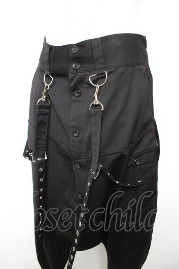 画像3: LISTEN FLAVOR / サスペンダー付ドレープサルエルパンツ F 黒 Y-26-01-18-082-PU-PA-SZ-ZY (3)