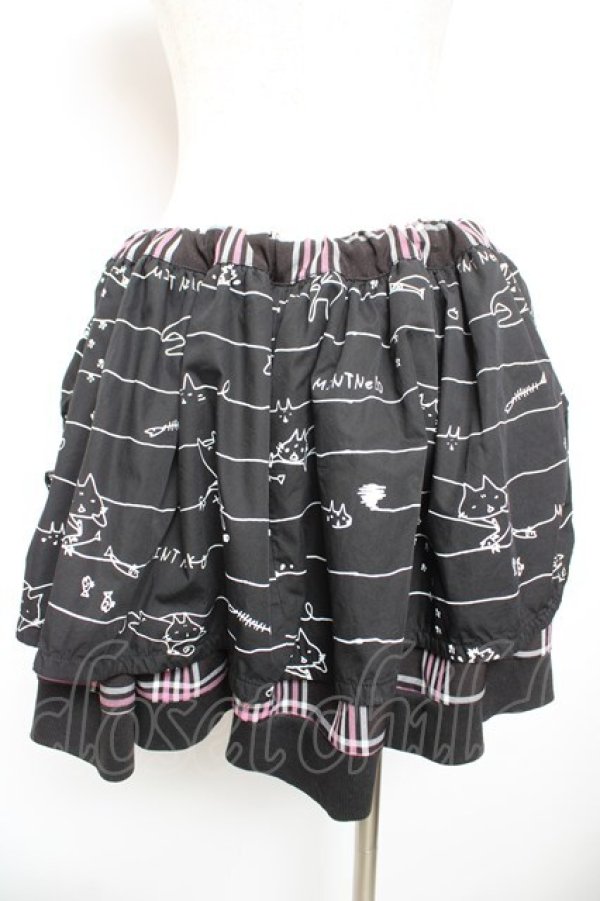 画像2: MINT NeKO / ZIPギャザースカート  黒 Y-26-01-18-084-HN-SK-SZ-ZY (2)