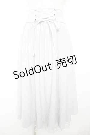 画像: axes femme POETIQUE / バックフリルレースアップスカート M サックス Y-26-01-18-088-AX-SK-SZ-ZS