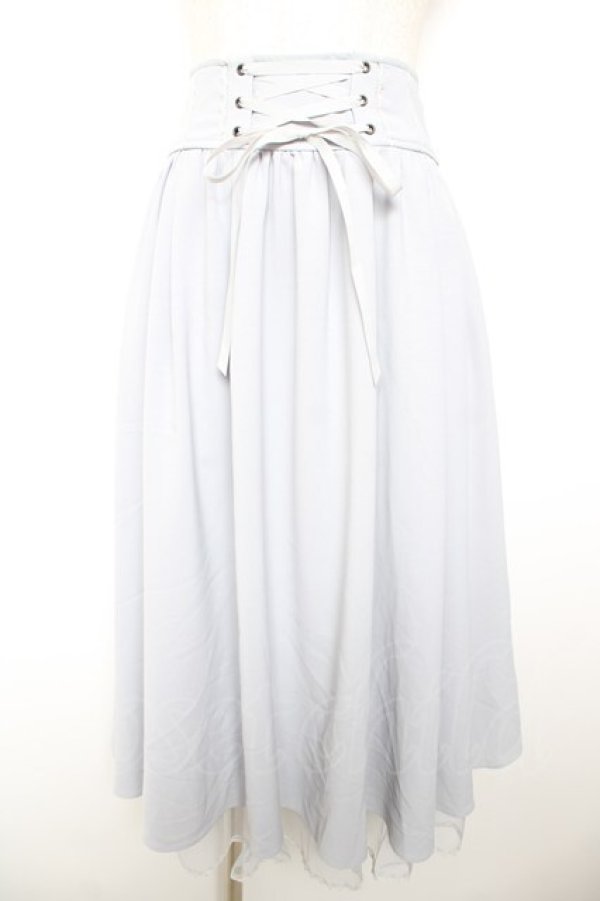 画像1: axes femme POETIQUE / バックフリルレースアップスカート M サックス Y-26-01-18-088-AX-SK-SZ-ZY (1)