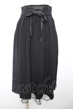 画像: axes femme POETIQUE / バックフリルレースアップスカート M 黒 Y-26-01-18-089-AX-SK-SZ-ZY