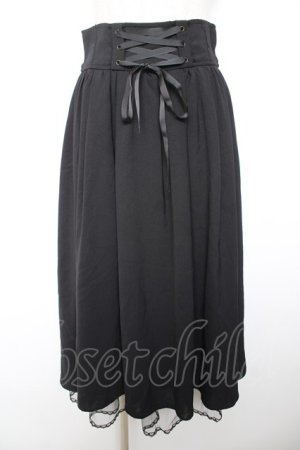 画像: axes femme POETIQUE / バックフリルレースアップスカート M 黒 Y-26-01-18-091-AX-SK-SZ-ZY