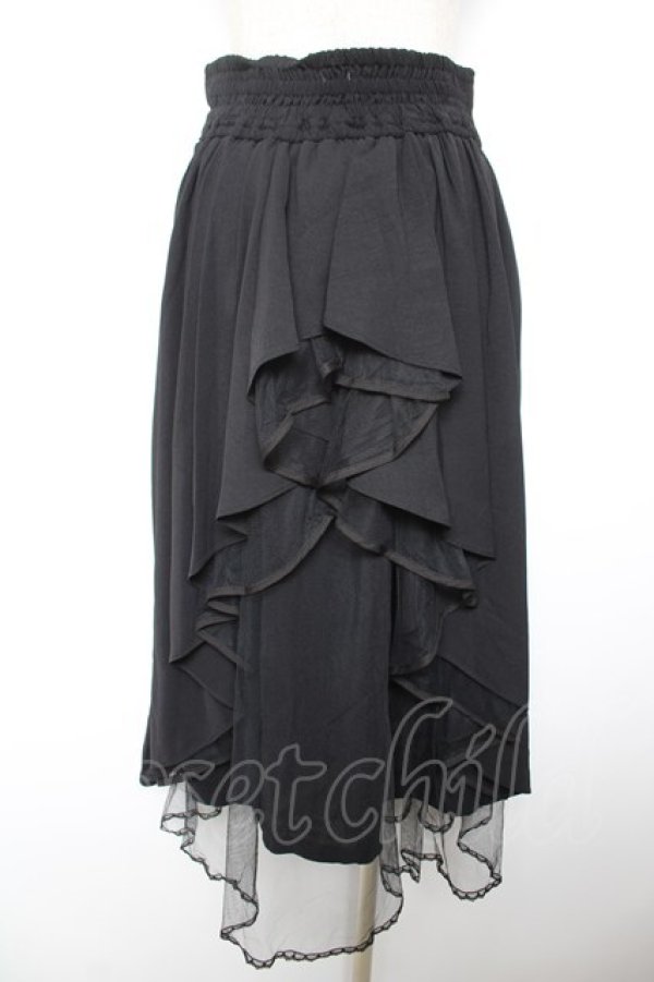画像2: axes femme POETIQUE / バックフリルレースアップスカート M 黒 Y-26-01-18-091-AX-SK-SZ-ZY (2)