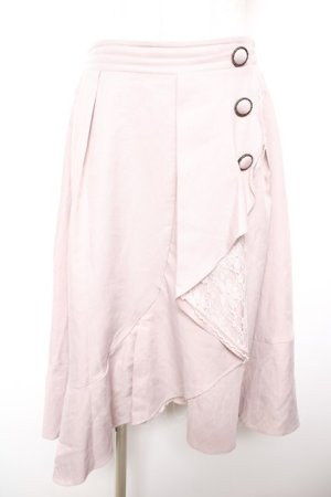 画像: axes femme / 釦付ラッフルスカート M ピンク Y-26-01-18-092-AX-SK-SZ-ZY