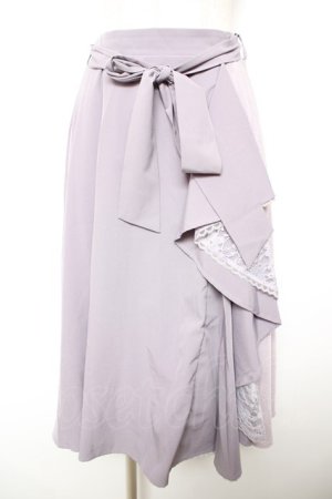 画像: axes femme / フリル切替スカート M ラベンダー Y-26-01-18-099-AX-SK-SZ-ZY