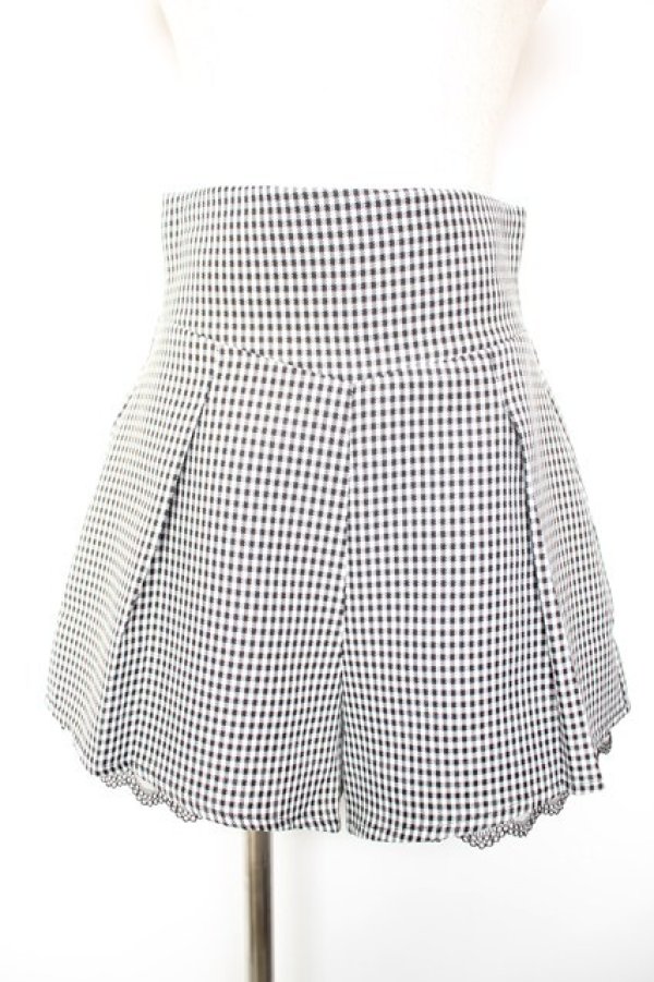 画像1: Bubbles / ハイウエストフリルパンツ S 白×黒 Y-26-01-18-113-CA-PA-SZ-ZY (1)