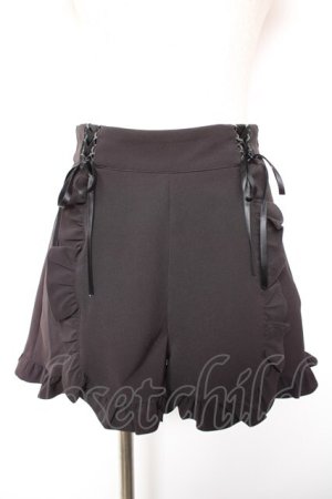 画像: Honey Cinnamon / レースアップフリルショートパンツ F 黒 Y-26-01-18-114-LO-PA-SZ-ZY