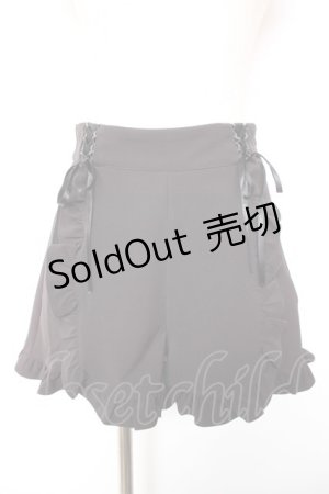 画像: Honey Cinnamon / レースアップフリルショートパンツ F 黒 Y-26-01-18-114-LO-PA-SZ-ZS