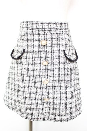 画像: An MILLE / ツイードパールスカート  白×黒 Y-26-01-18-115-EL-SK-SZ-ZY