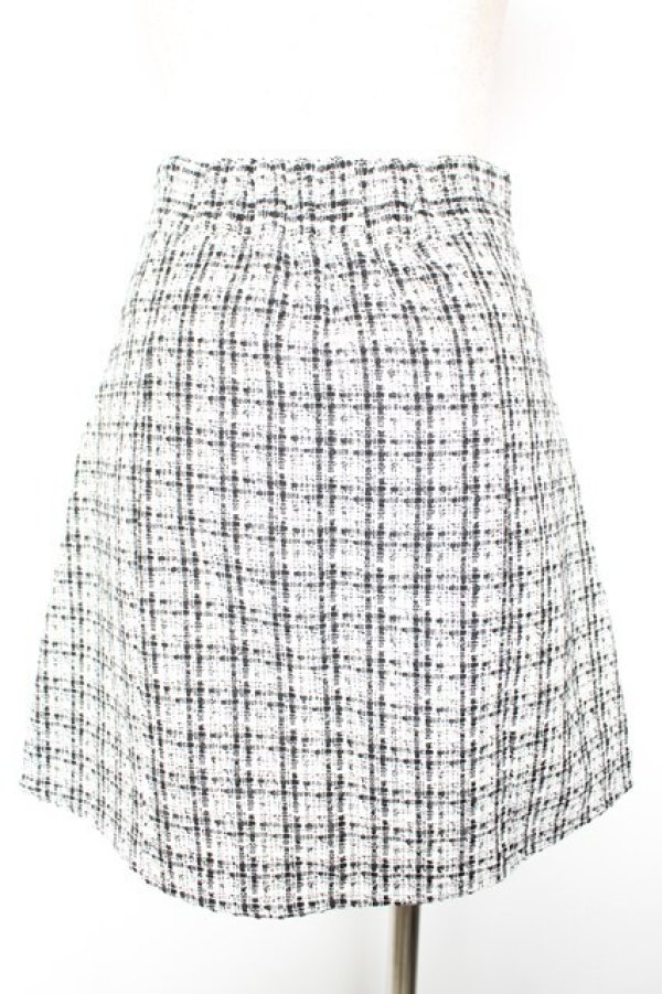 画像2: An MILLE / ツイードパールスカート  白×黒 Y-26-01-18-115-EL-SK-SZ-ZY (2)
