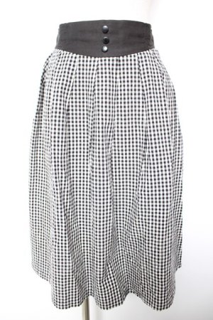 画像: F i.n.t / ベルト切替ギンガムチェックタックスカート F 黒 Y-26-01-18-116-CA-SK-SZ-ZY