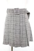 画像1: Bubbles / ベルト付きプリーツスカート S グレーチェック Y-26-01-18-120-CA-SK-SZ-ZY (1)