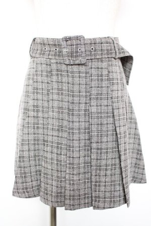 画像: Bubbles / ベルト付きプリーツスカート S グレーチェック Y-26-01-18-120-CA-SK-SZ-ZY