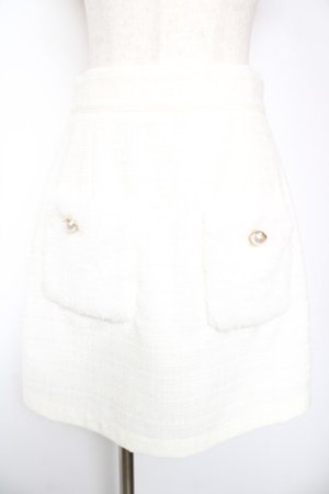 画像: Ank Rouge / ツイードスカート M 白 Y-26-01-18-123-CA-SK-SZ-ZY