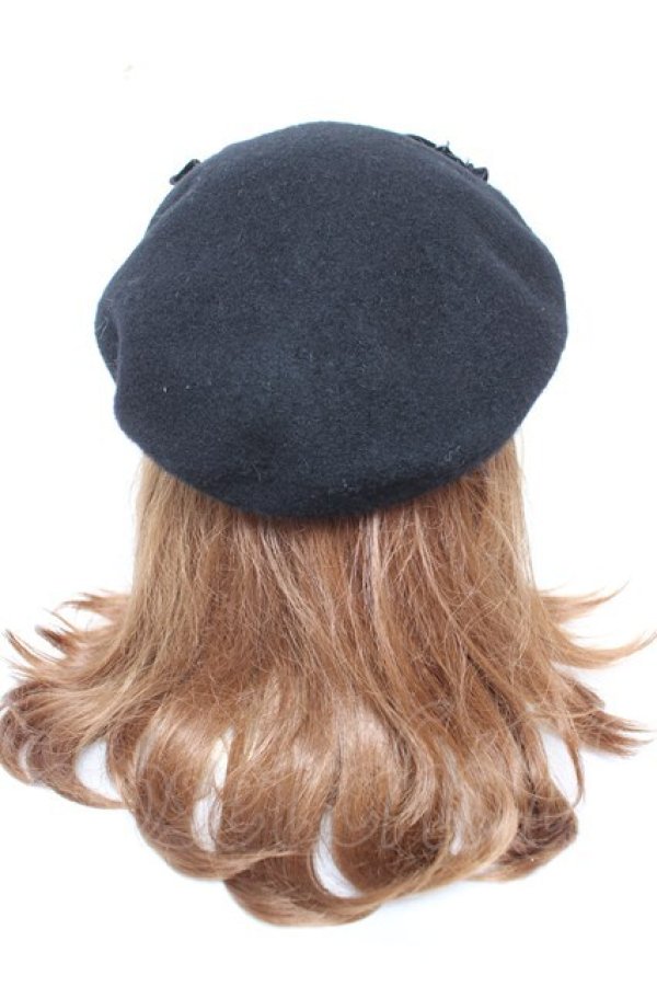 画像3: m petit by misako / AMリボンBベレー  中黒 Y-26-01-18-014-LO-AC-SZ-ZY (3)