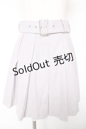 画像: Ank Rouge / 裾レースチェックプリーツスカート M ピンク Y-26-01-18-126-CA-SK-SZ-ZY