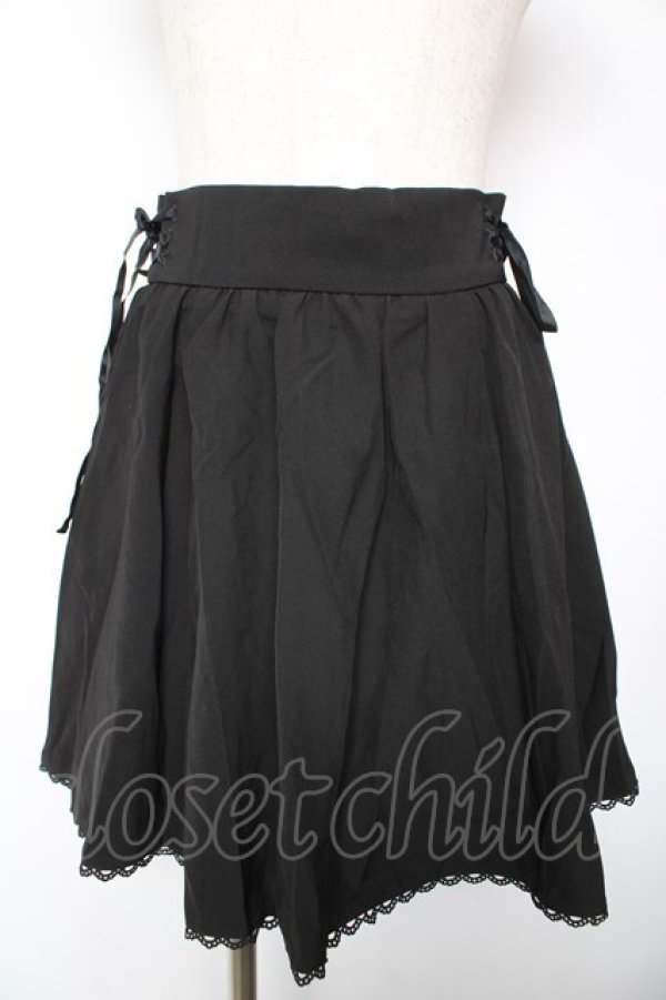 画像1: evelyn / サイド編み上げフレアスカート  黒 Y-26-01-18-128-LO-SK-SZ-ZY (1)