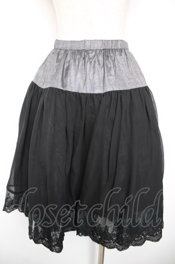 画像2: BPN / チュール切替パニエスカート  黒 Y-26-01-18-135-GO-SK-SZ-ZY (2)