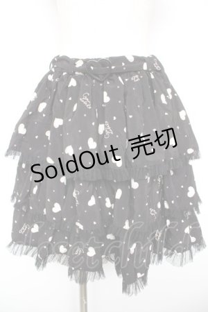 画像: metamorphose / Heart Print　スカート  黒 Y-26-01-18-137-ME-SK-SZ-ZY