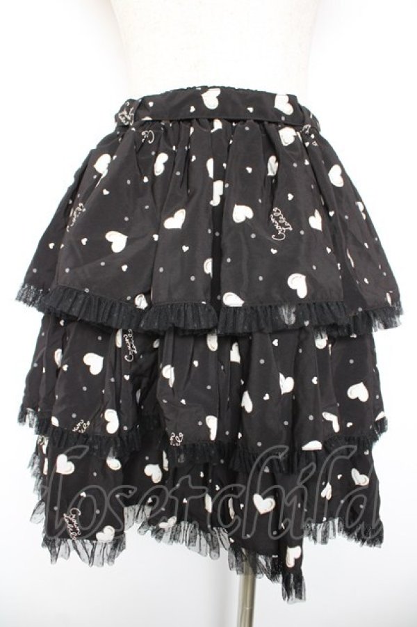 画像2: metamorphose / Heart Print　スカート  黒 Y-26-01-18-137-ME-SK-SZ-ZY (2)