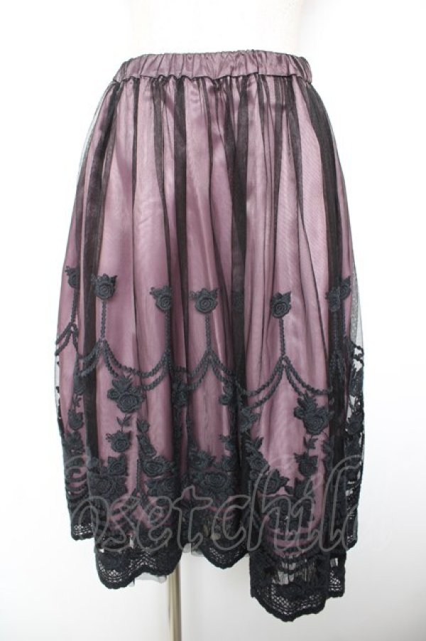 画像1: BPN / ローズレースチュール重ねスカート  ピンク Y-26-01-18-139-GO-SK-SZ-ZY (1)