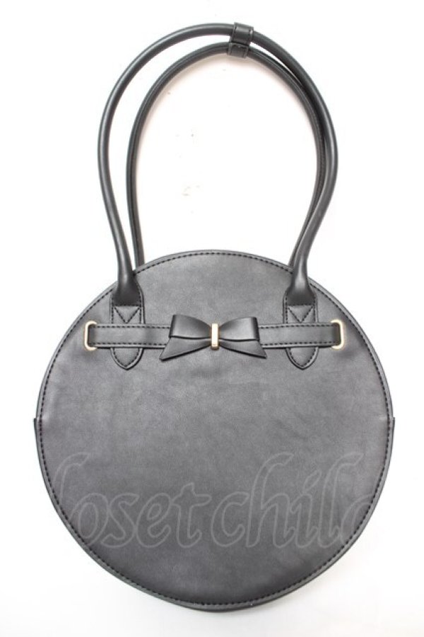 画像1: ｍ petit by misako / AMサークルリボントートバッグ  中黒 Y-26-01-18-017-LO-BG-SZ-ZY (1)