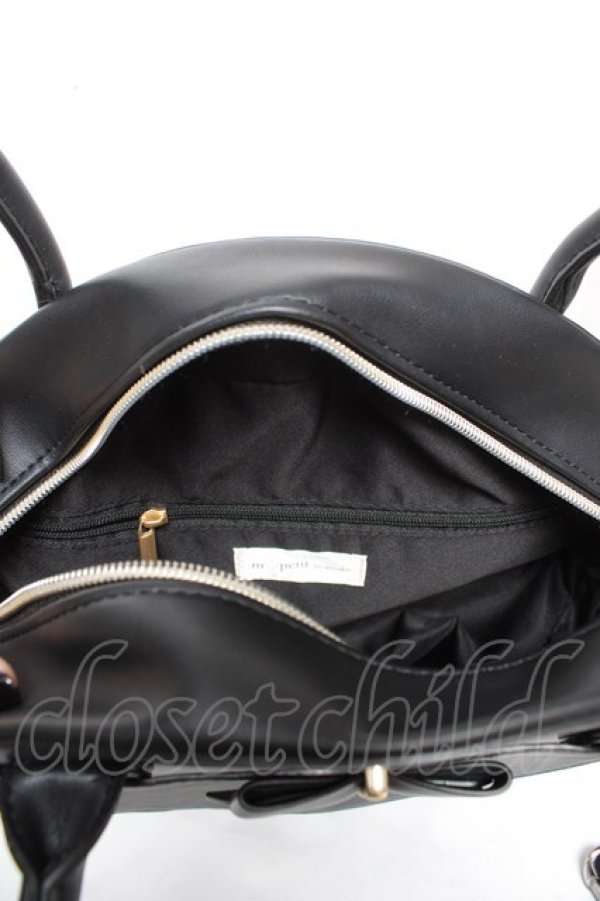 画像3: ｍ petit by misako / AMサークルリボントートバッグ  中黒 Y-26-01-18-017-LO-BG-SZ-ZY (3)