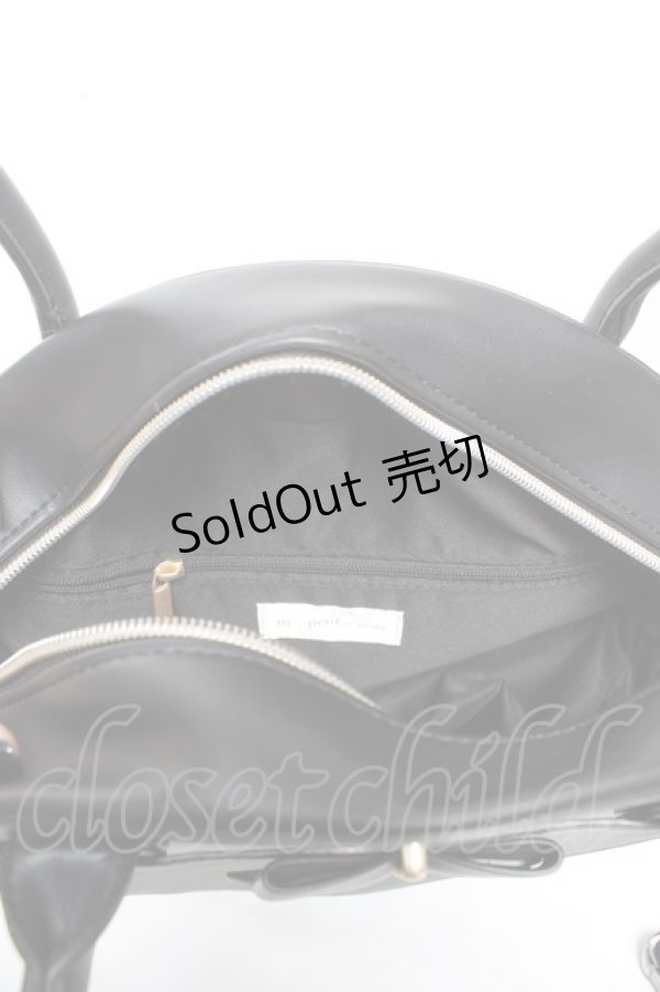 画像3: ｍ petit by misako / AMサークルリボントートバッグ  中黒 Y-26-01-18-017-LO-BG-SZ-ZY (3)