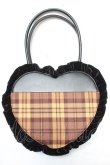 画像2: axes femme kawaii / タータンチェックハートバッグ  イエロー Y-26-01-18-018-AX-BG-SZ-ZY (2)