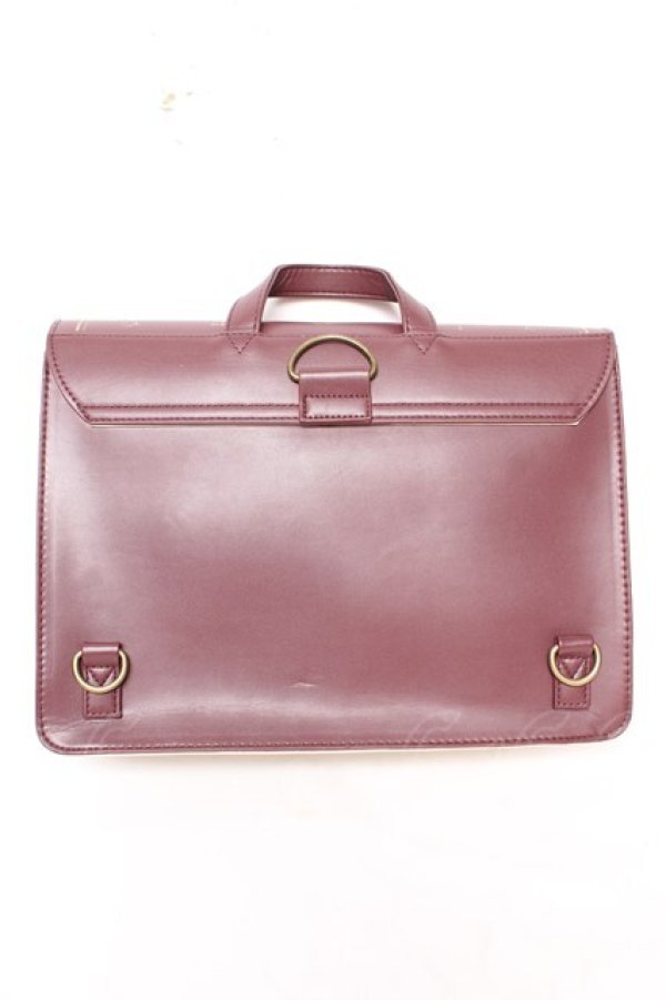 画像2: axes femme / 洋書風デザインサッチェルバック  ワイン Y-26-01-18-019-AX-BG-SZ-ZY (2)