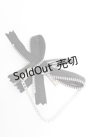 画像: GOTH / ジップリボンピン  黒 Y-26-01-18-003-GO-ZA-SZ-ZY