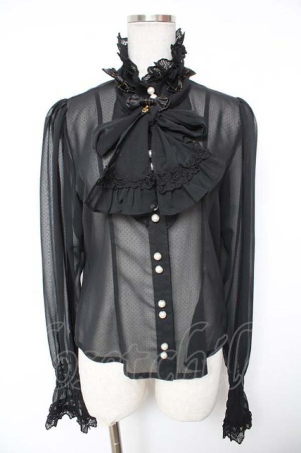 画像1: BABY, THE STARS SHINE BRIGHT / Quintetブラウス  黒 Y-26-01-18-024-BA-BL-SZ-ZY (1)