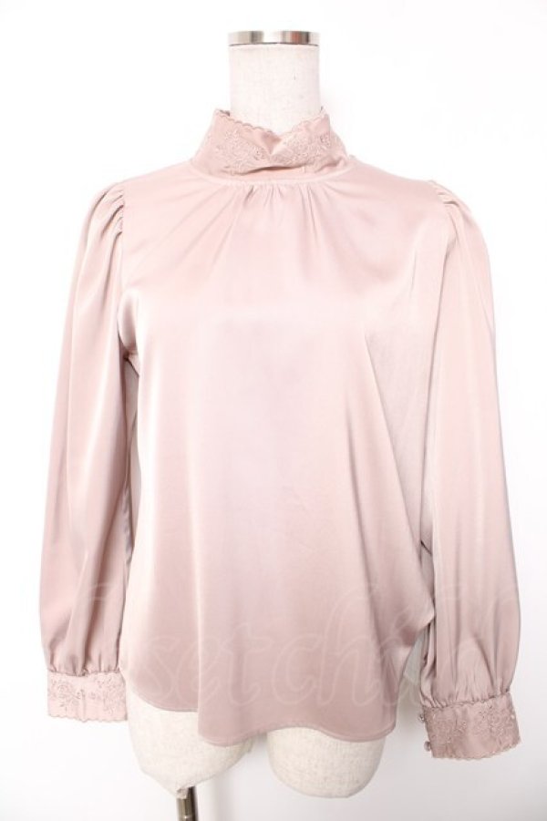 画像1: an another angelus / カットワーク刺繍スタンドカラーブラウス F ピンク Y-26-01-18-025-CA-BL-SZ-ZY (1)