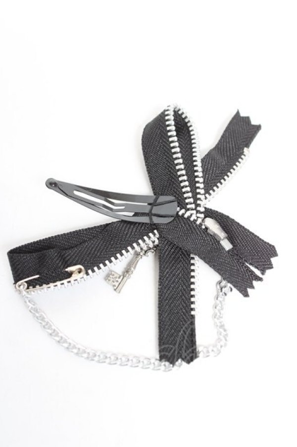 画像2: GOTH / ジップリボンピン  黒 Y-26-01-18-003-GO-ZA-SZ-ZY (2)